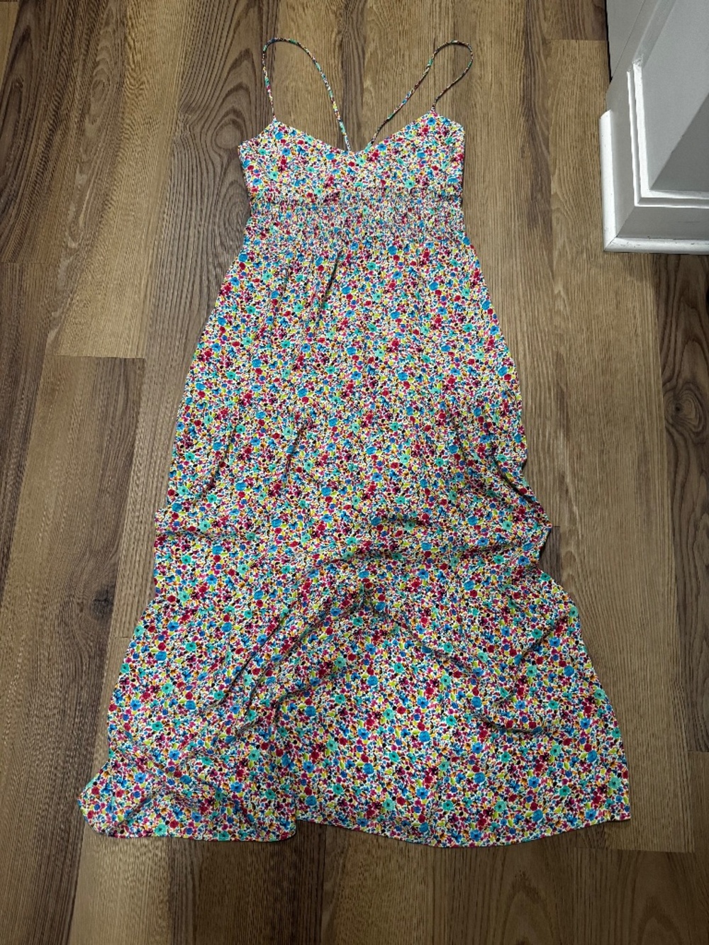 ZARA flowy maxi sun dress sundress long strappy size m